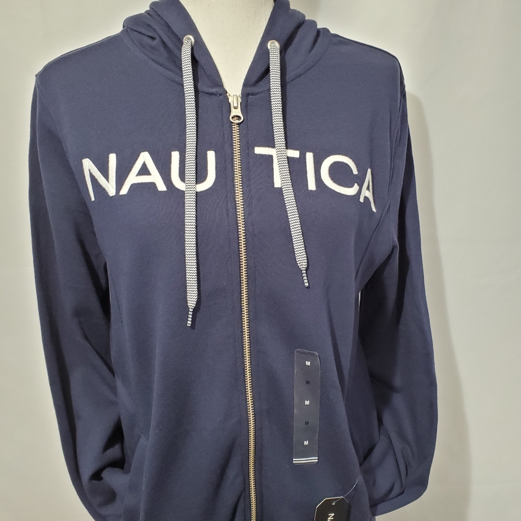 Nwt Nautica Women's Embroidered Logo Zip Hoodie